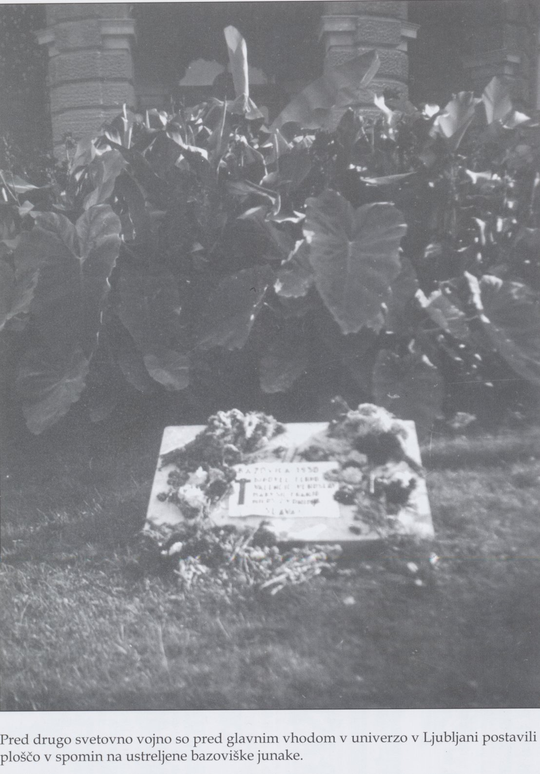 Slika 1 Plošča bazoviškim junakom